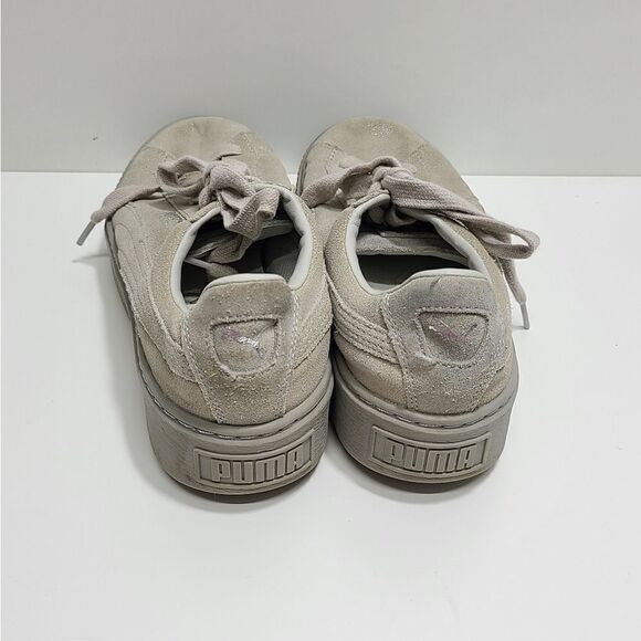 Puma‎ Basket Platform Reset Women's Size 7.5 Gray Suede Sneakers - Picture 4 of 10